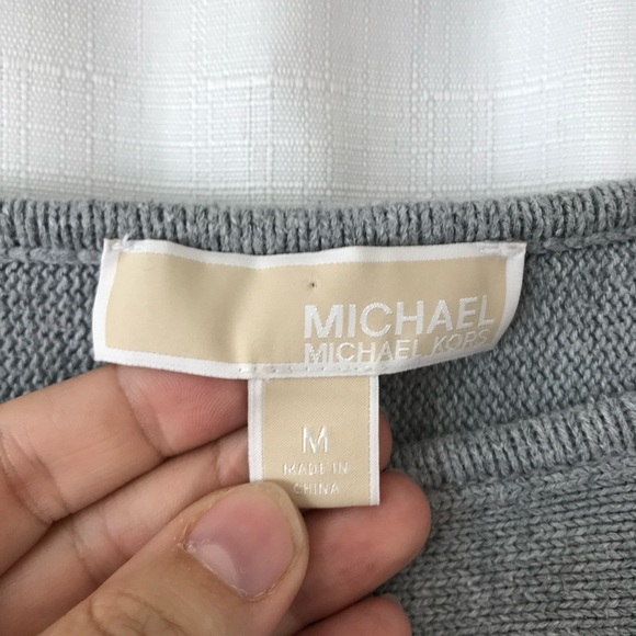 Micheal micheal kors gray long sleeve  sweater size medium Zipper sides - Picture 6 of 11